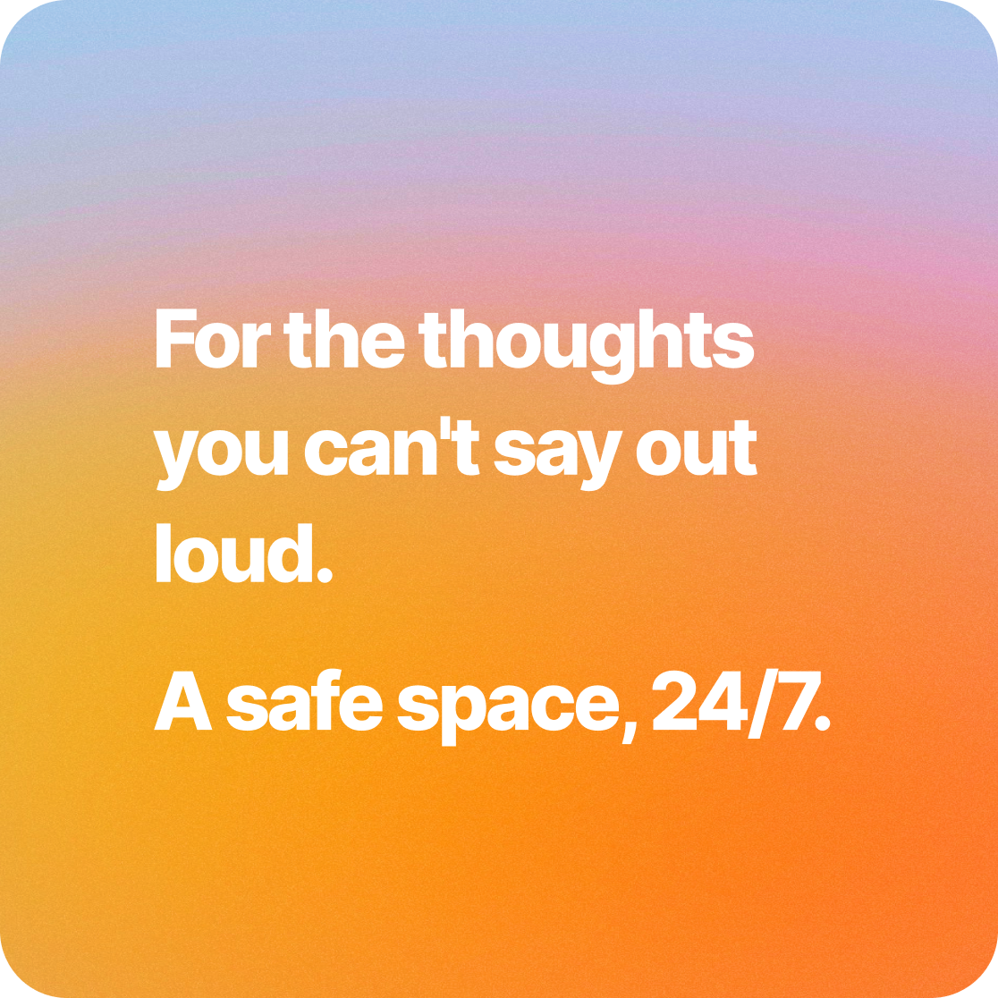 Bestie AI safe space social card