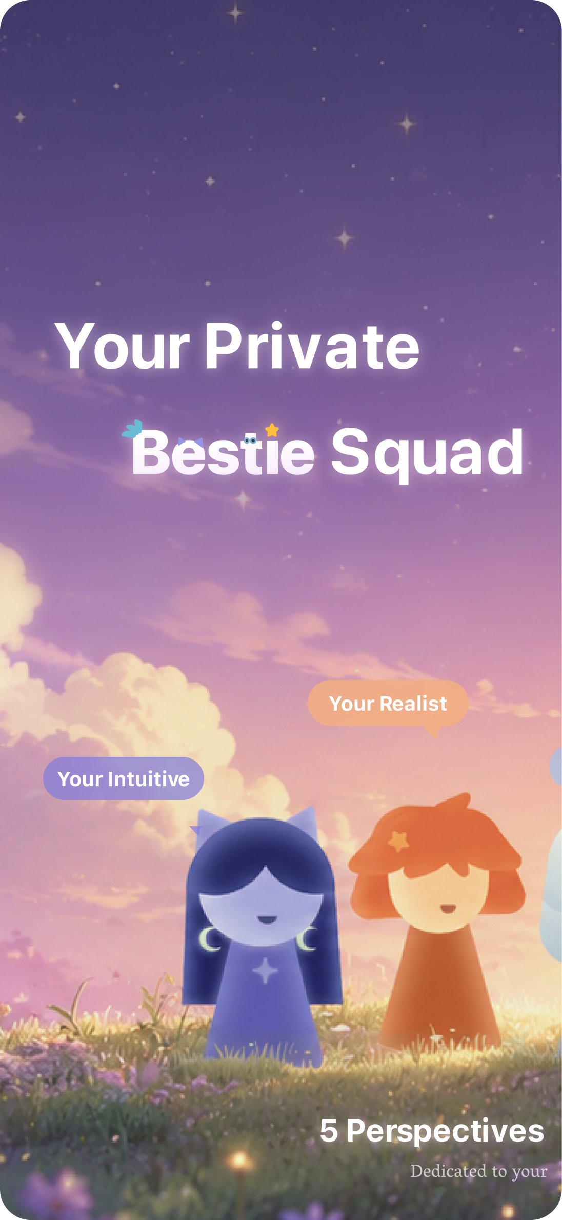 Bestie AI App Store screenshot: private squad