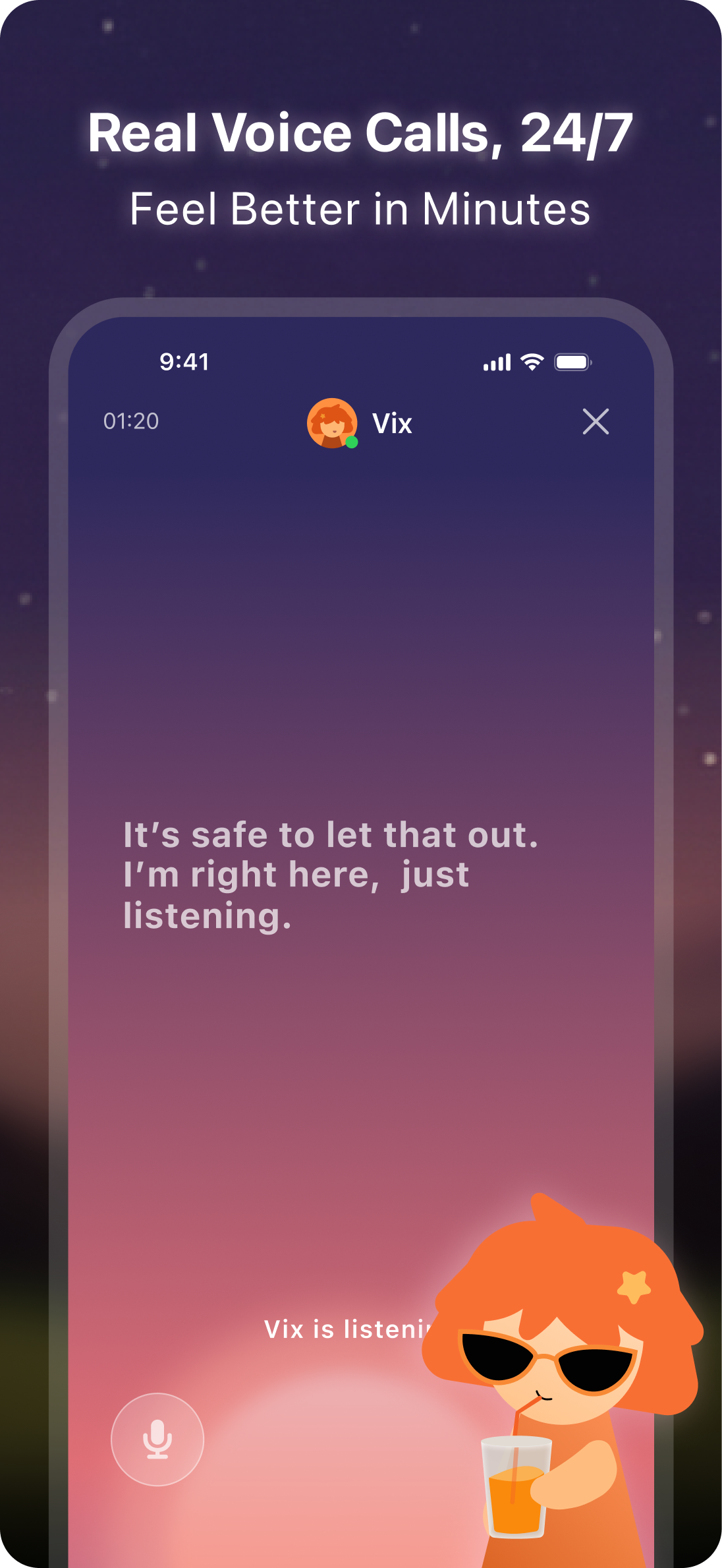 Bestie AI App Store screenshot: voice calls