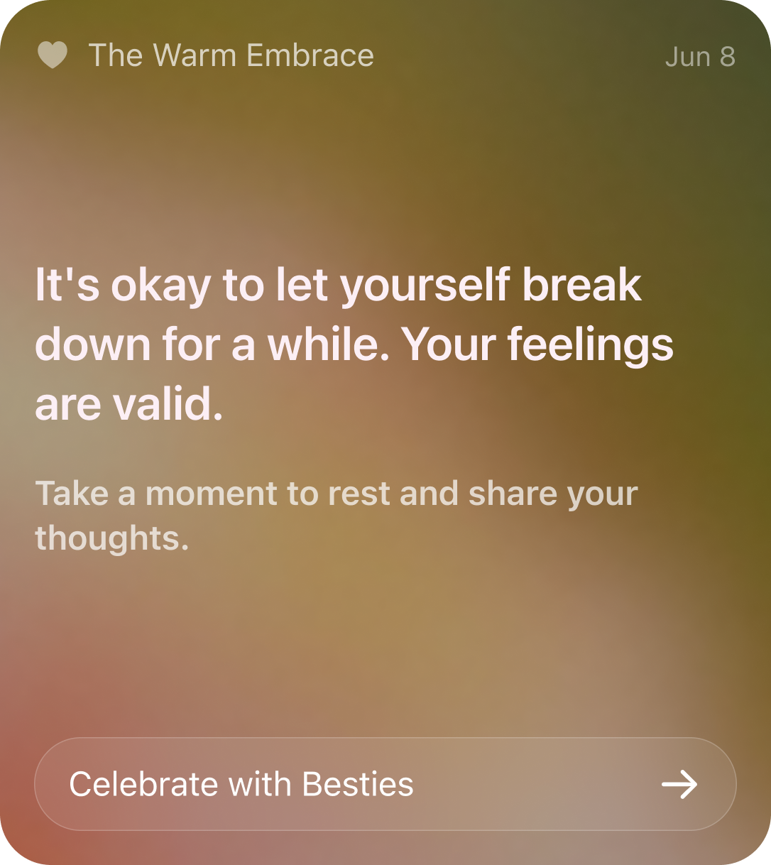 The Warm Embrace insight card